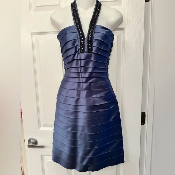 BCBGMaxAzria | Dresses | Bcbg Satin Layered Ruffle Bandage Silk Dress Blue Gray 2 Beaded Halter | Poshmark BCBGMaxAzria | Dresses | Bcbg Satin Layered Ruffle Bandage Silk Dress Blue Gray 2 Beaded Halter | Poshmark